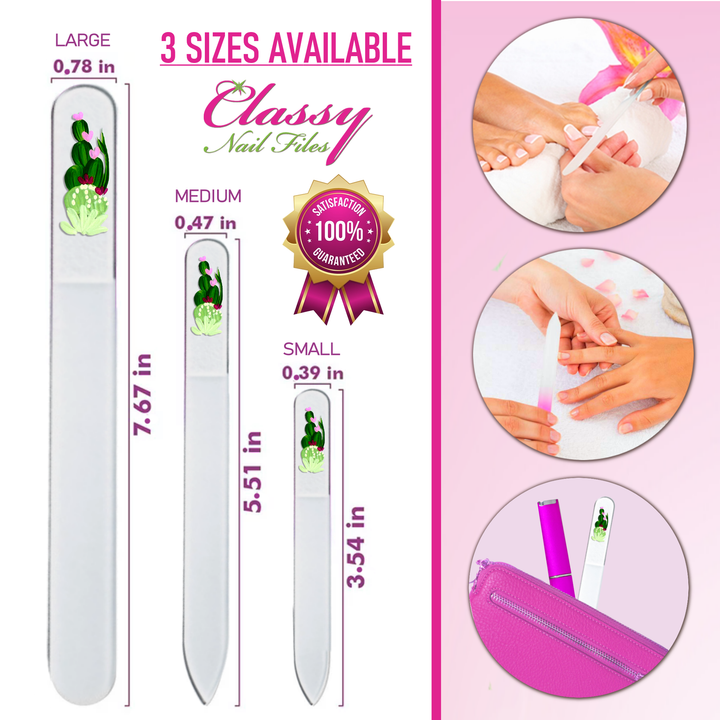 Glass Nail File - Cactus