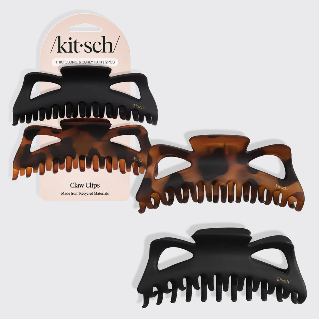Kitsch - Jumbo Classic Claw Clips 2pc - Black & Tort