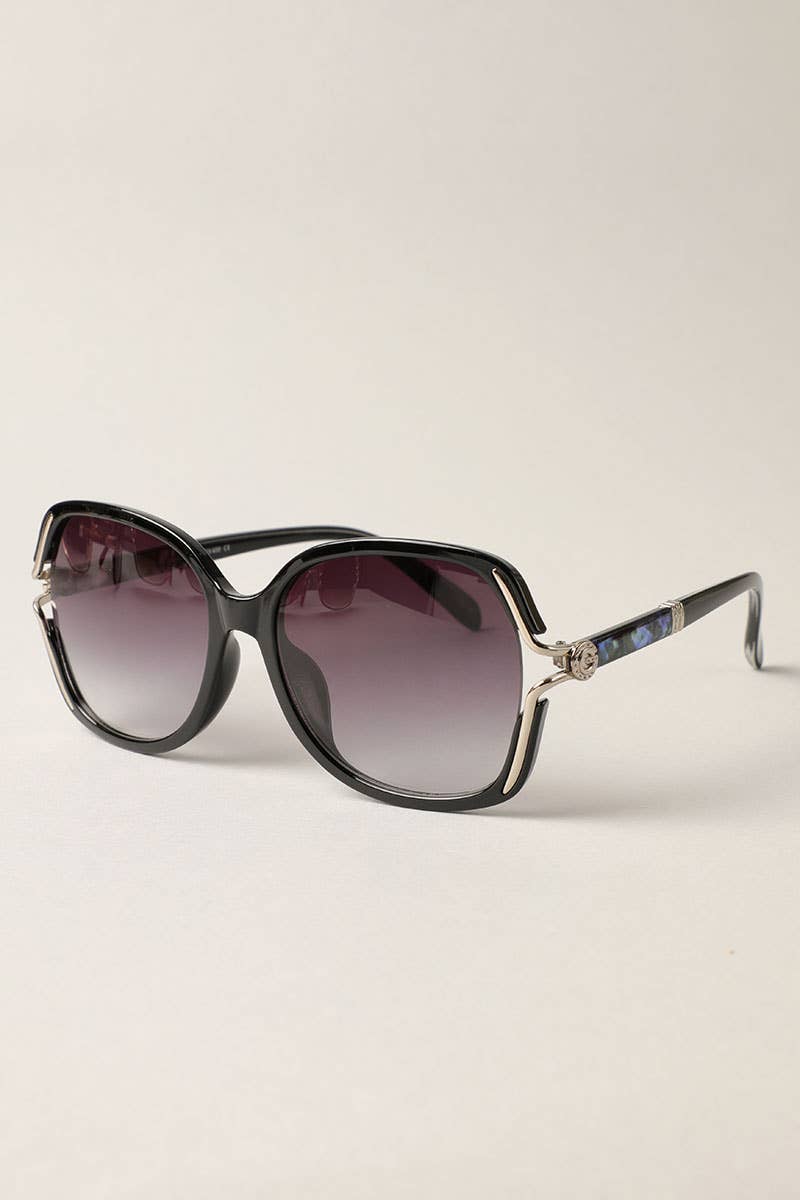 Kalani - Leopard Detailed Square Frame Sunglasses