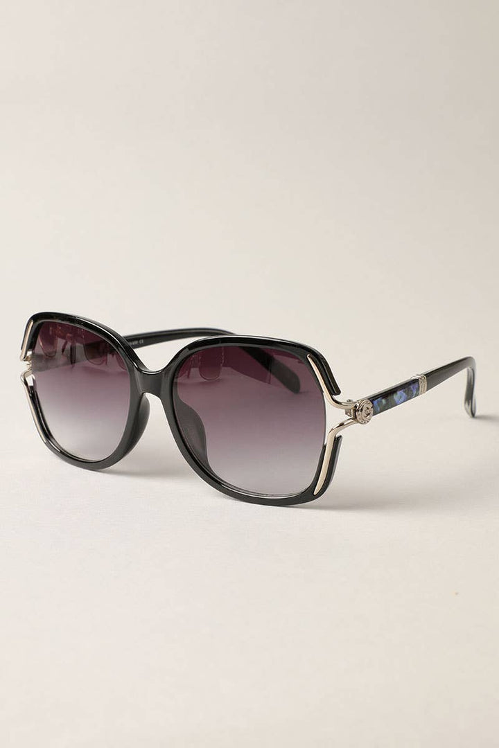 Kalani - Leopard Detailed Square Frame Sunglasses