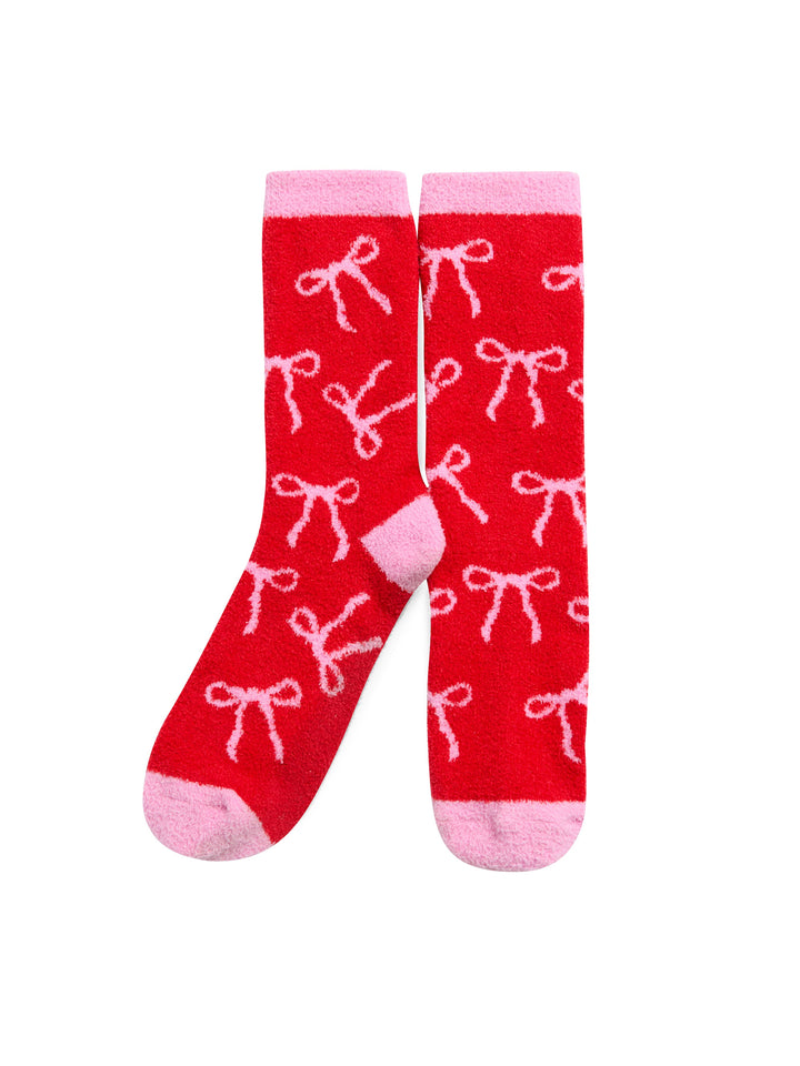 Clarice - Red + Pink Bow Socks
