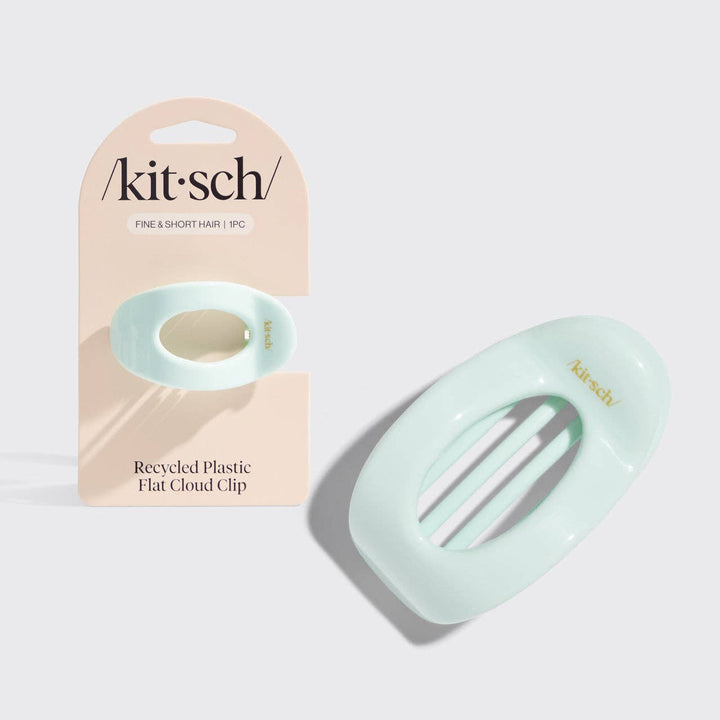 Kitsch - Recycled Plastic Small Flat Cloud Clip - Sage Leaf
