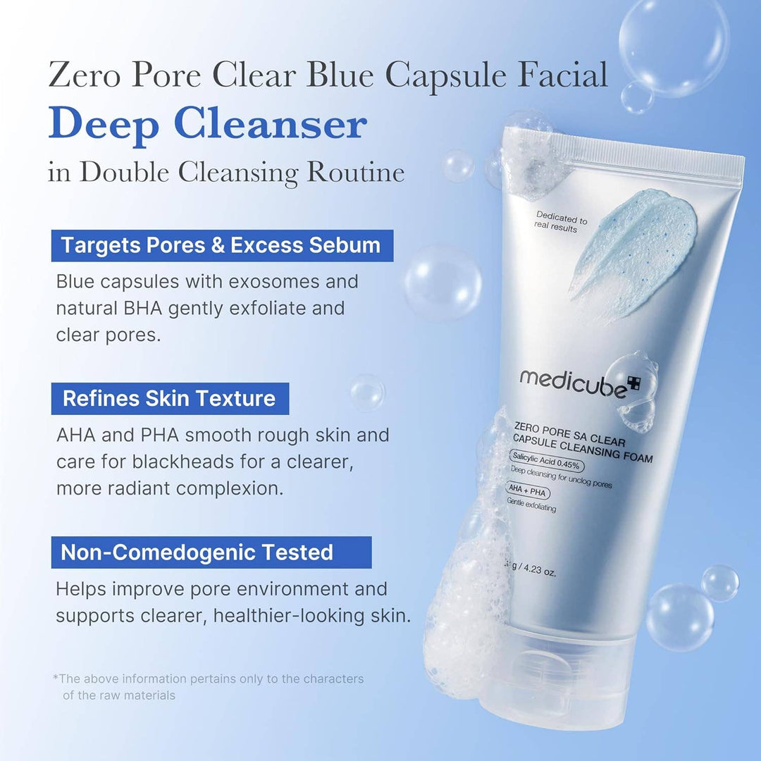 MEDICUBE Zero Pore SA Clear Capsule Cleansing Foam 120g 4.23 oz
