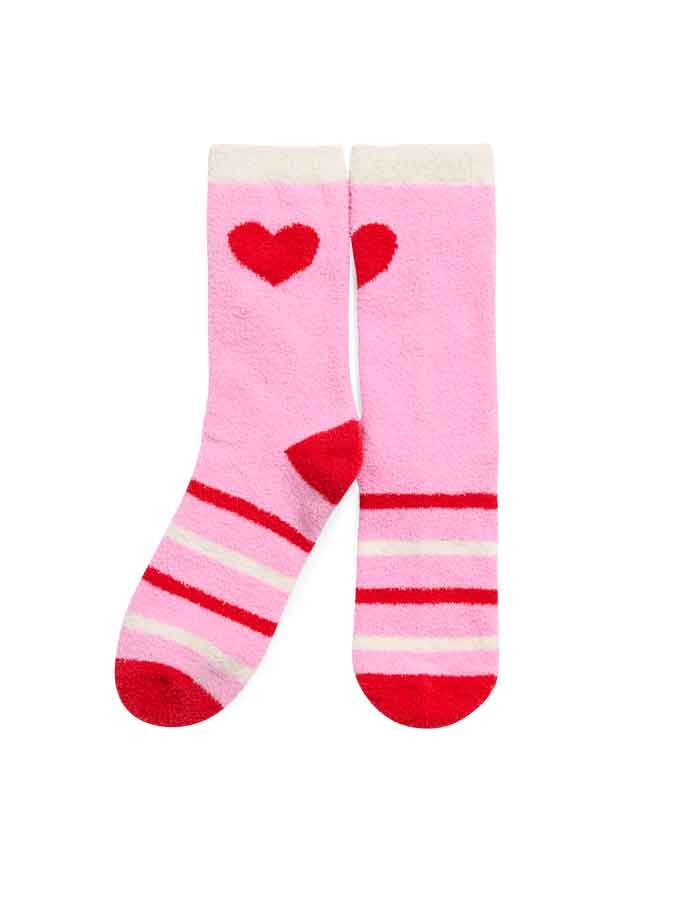 Penni - Pink Striped Heart Socks