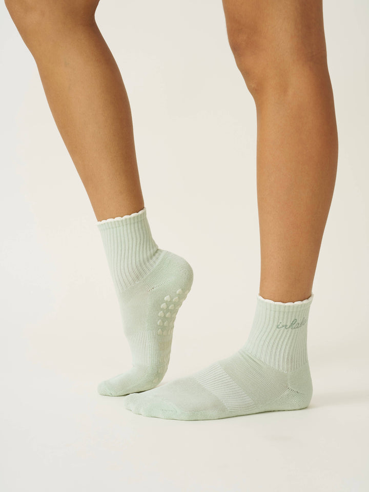 Grip Socks - Inhale Exhale - Mint Green