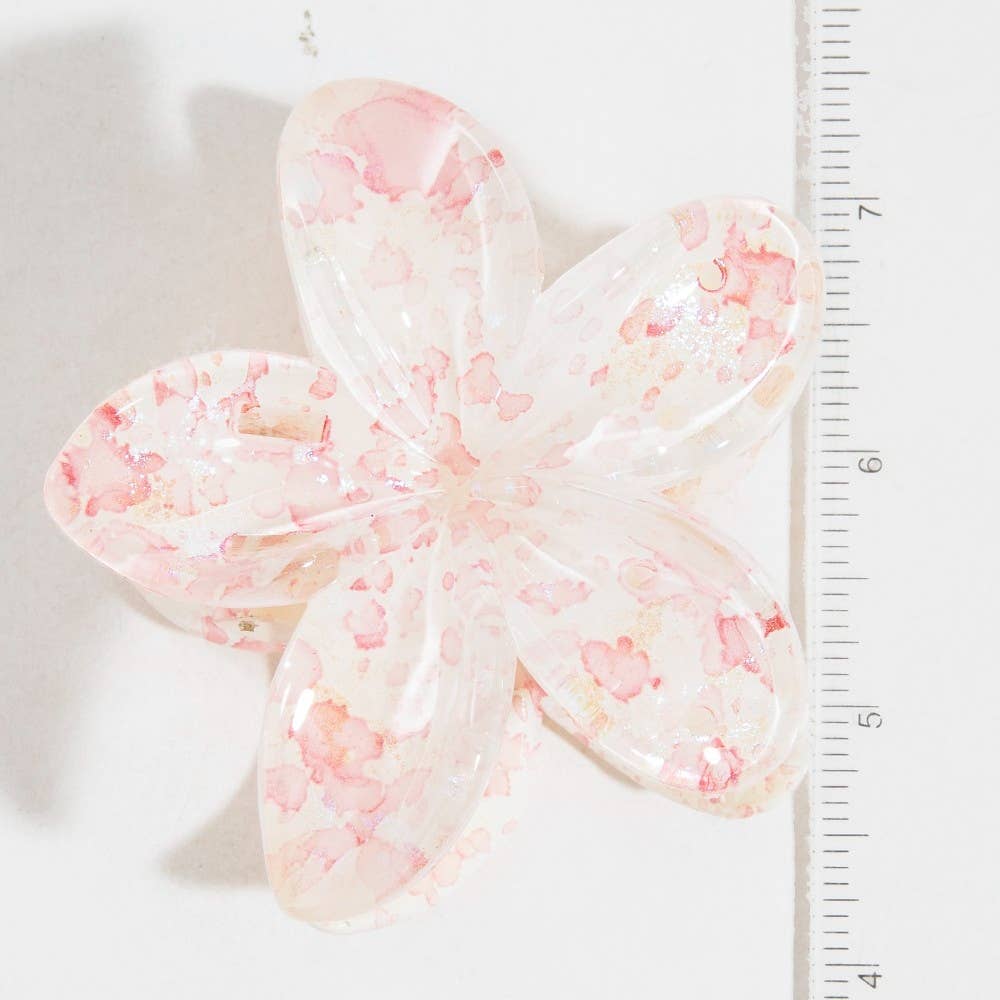 Splatter Paint Flower Hair Claw Clip