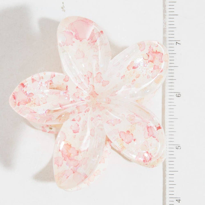 Splatter Paint Flower Hair Claw Clip
