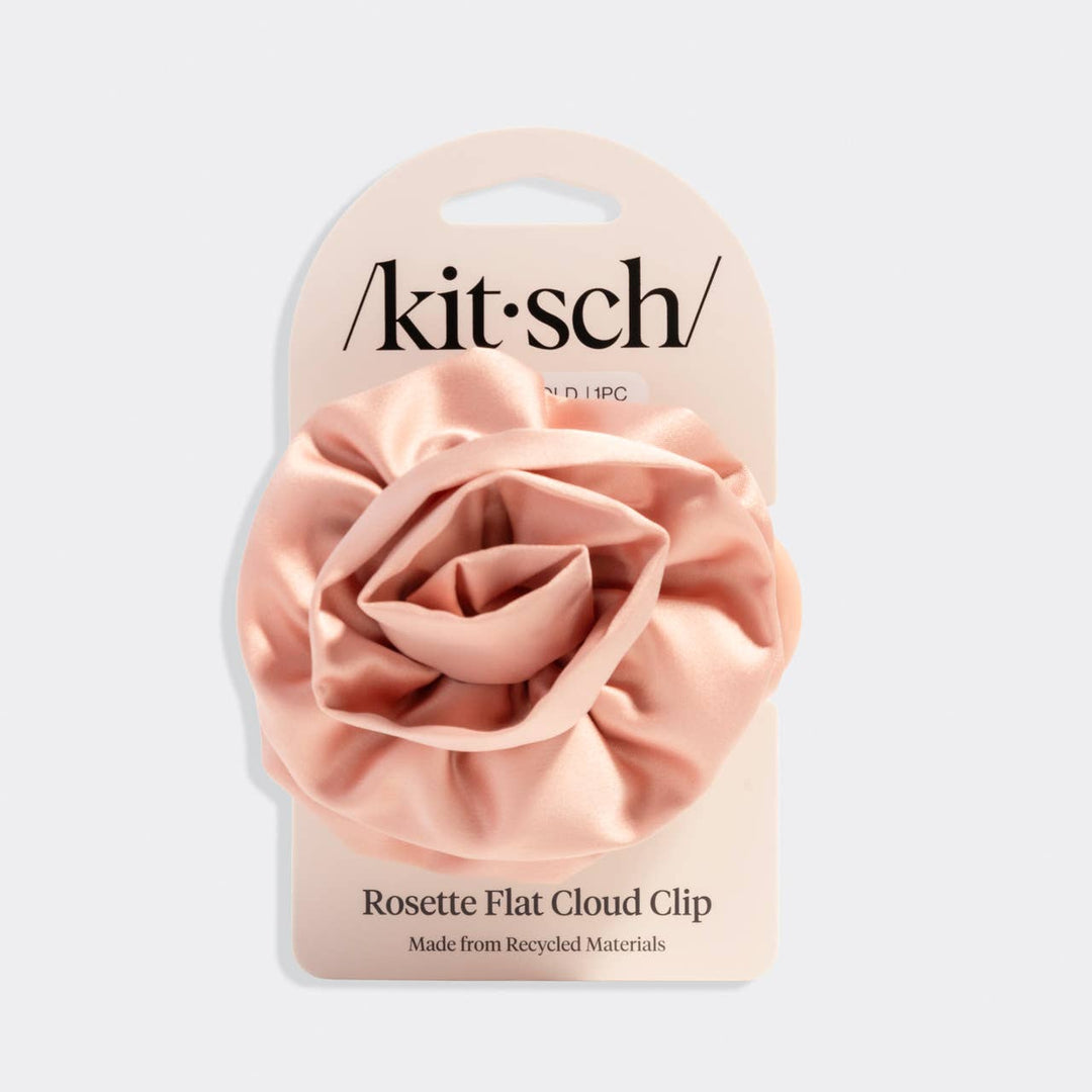 Kitsch - Satin Rosette Medium Flat Cloud Clip - Terracotta