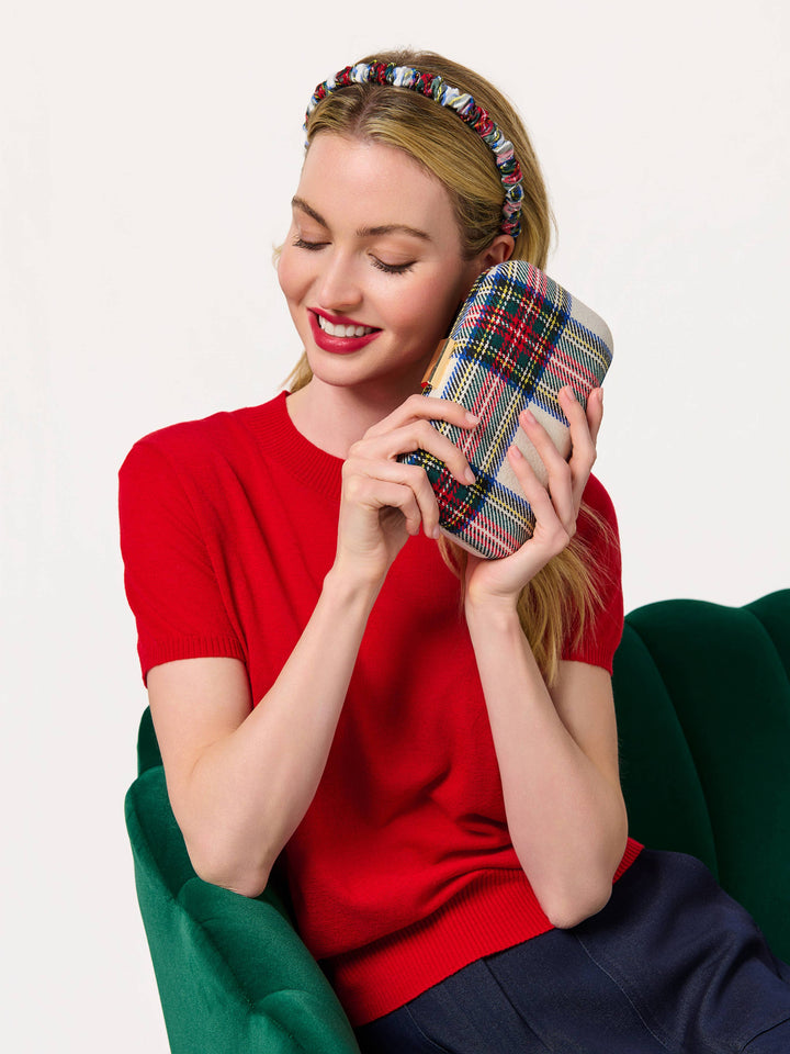 Scottie - Ivory Plaid Clutch