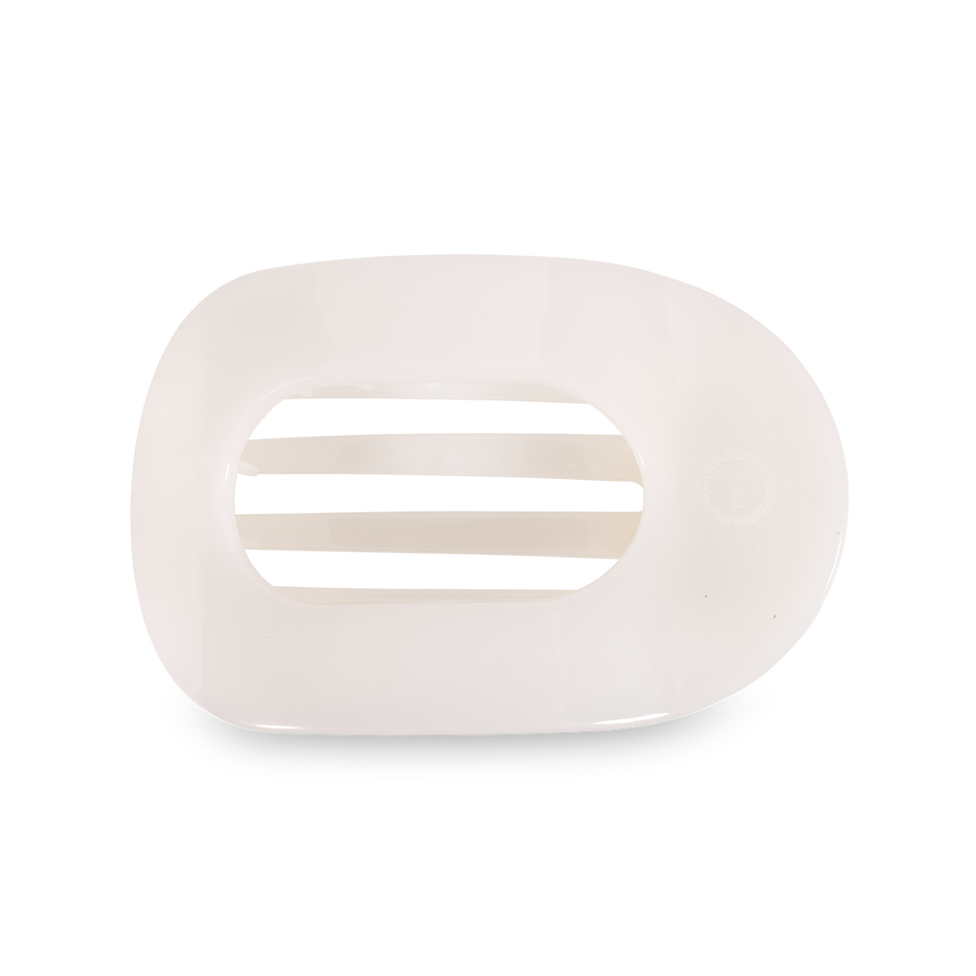 Teleties - Round Flat Hair Clip Coconut White (Large)