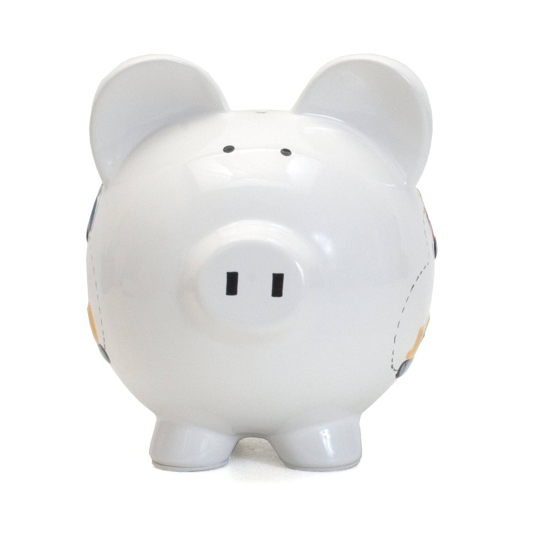 Large Piggy Bank - White Construction