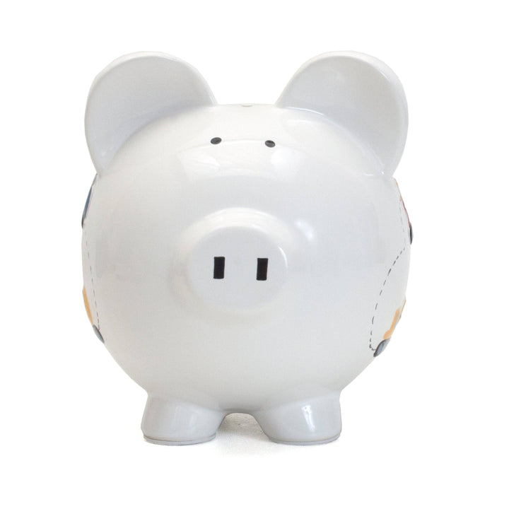 Large Piggy Bank - White Construction