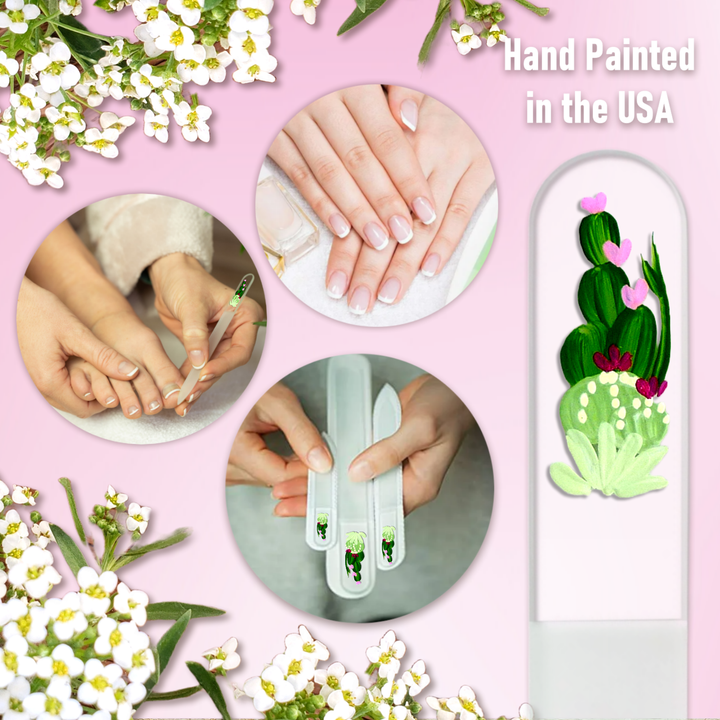 Glass Nail File - Cactus