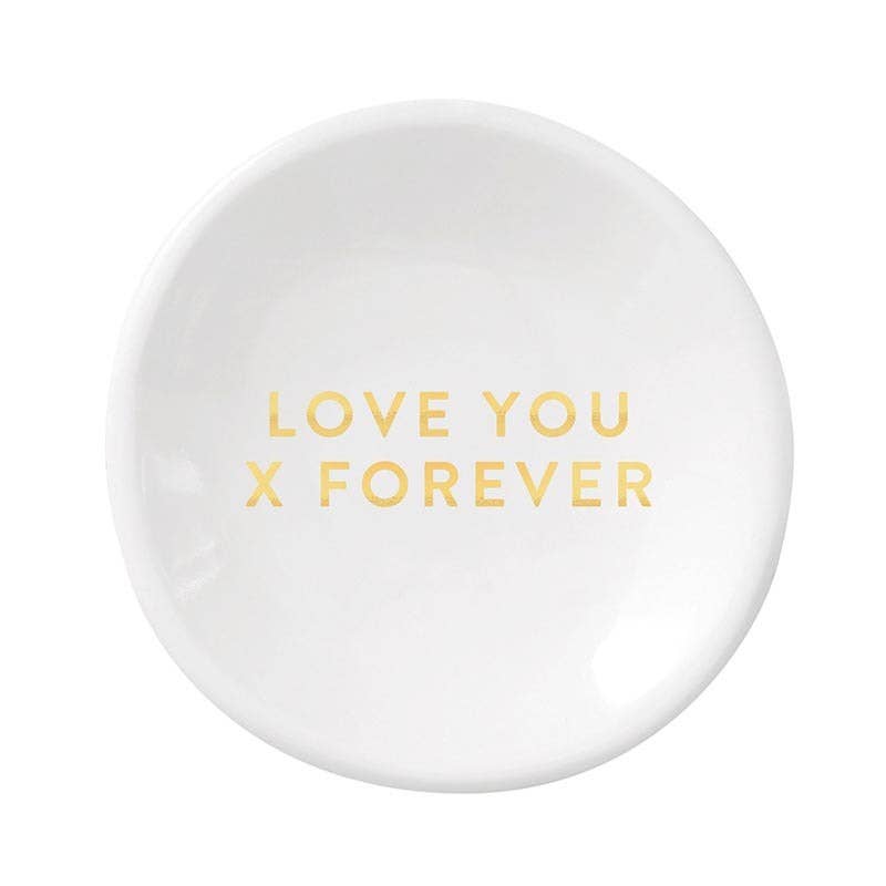 Ceramic Jewelry Dish & Cross Earrings - Love Forever