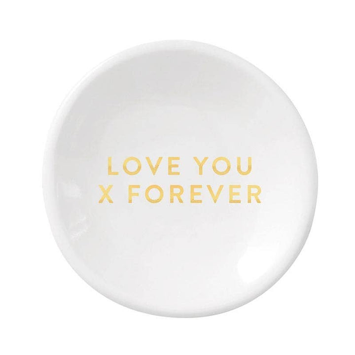 Ceramic Jewelry Dish & Cross Earrings - Love Forever