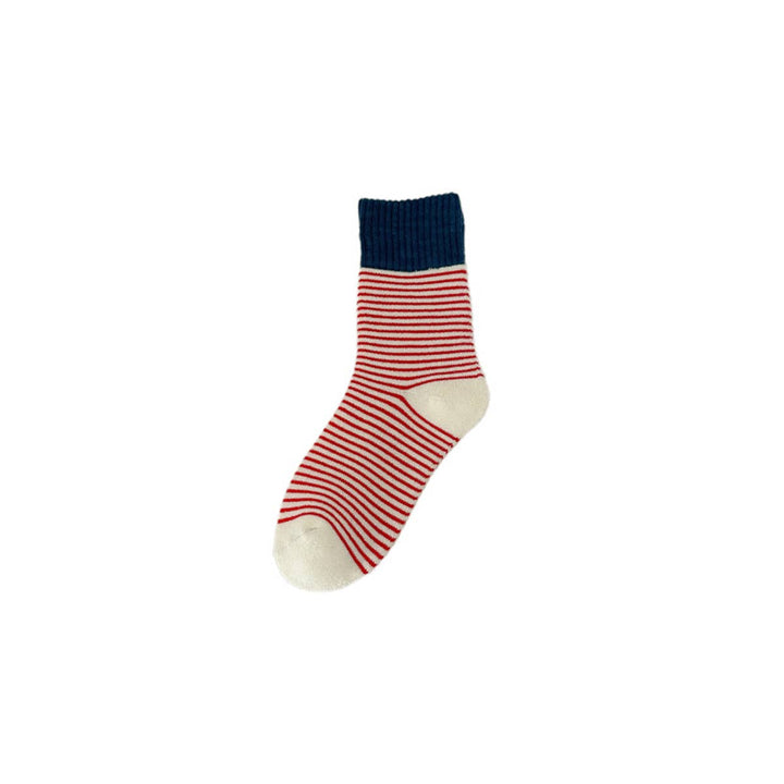 Fleece Striped Colorblock Crew Socks