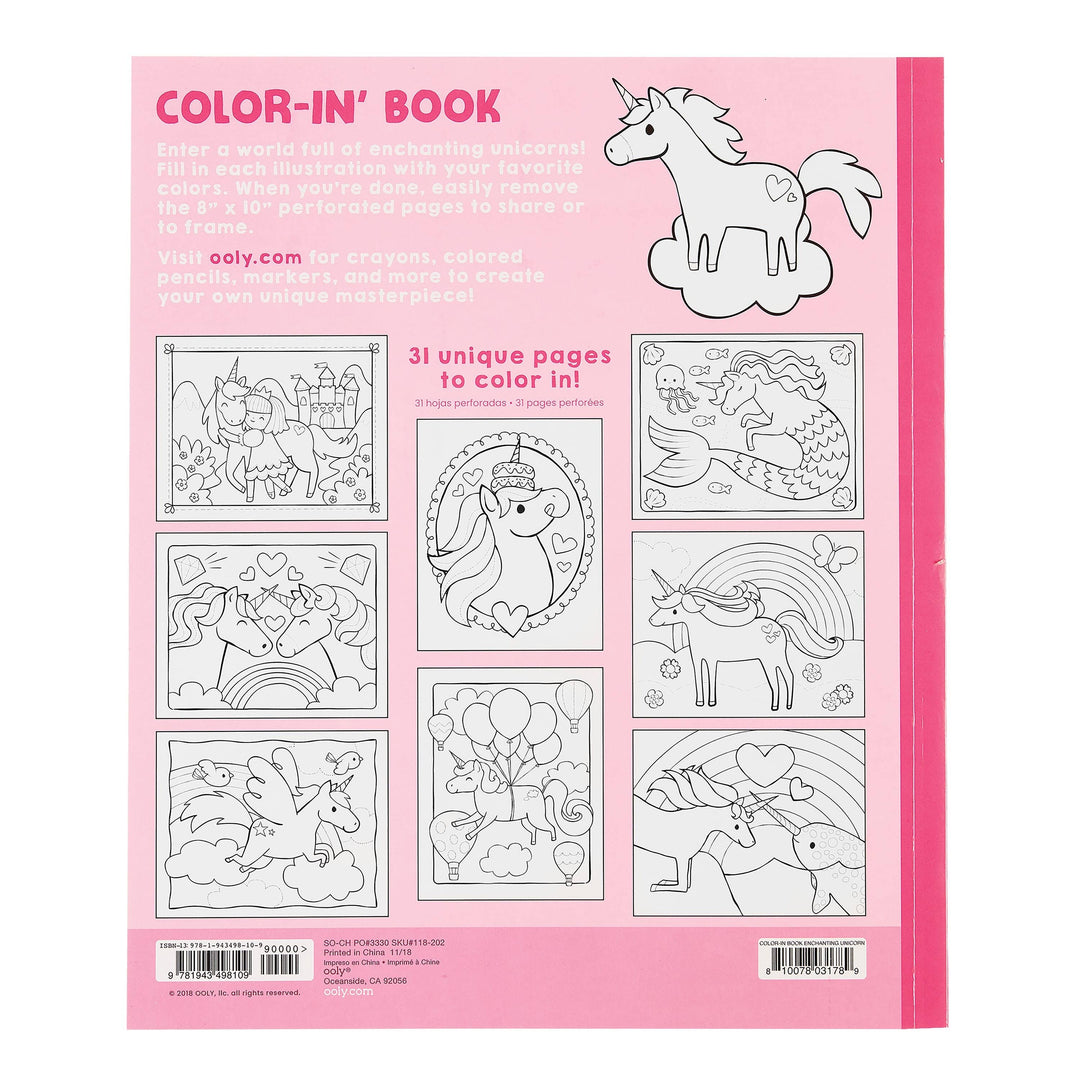 OOLY - Color-in' Book - Enchanting Unicorns