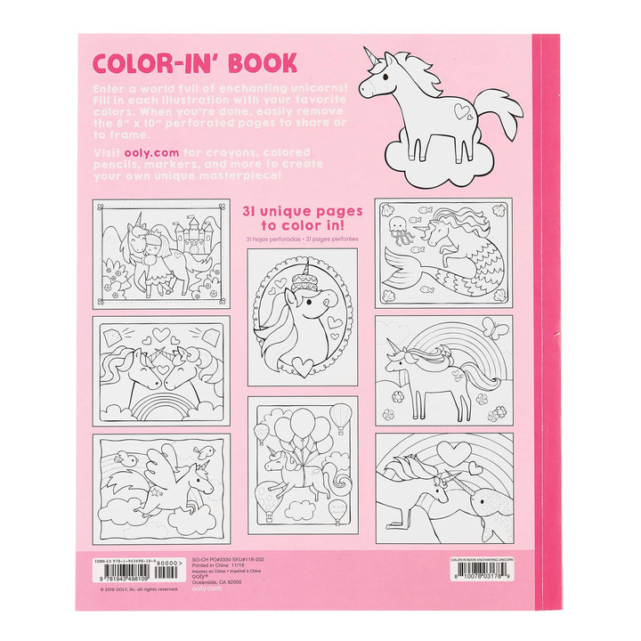 OOLY - Color-in' Book - Enchanting Unicorns