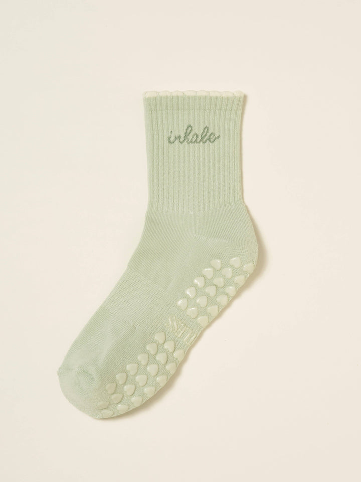 Grip Socks - Inhale Exhale - Mint Green
