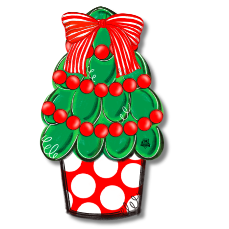 Door Hanger Attachment - Red Dot Christmas Tree