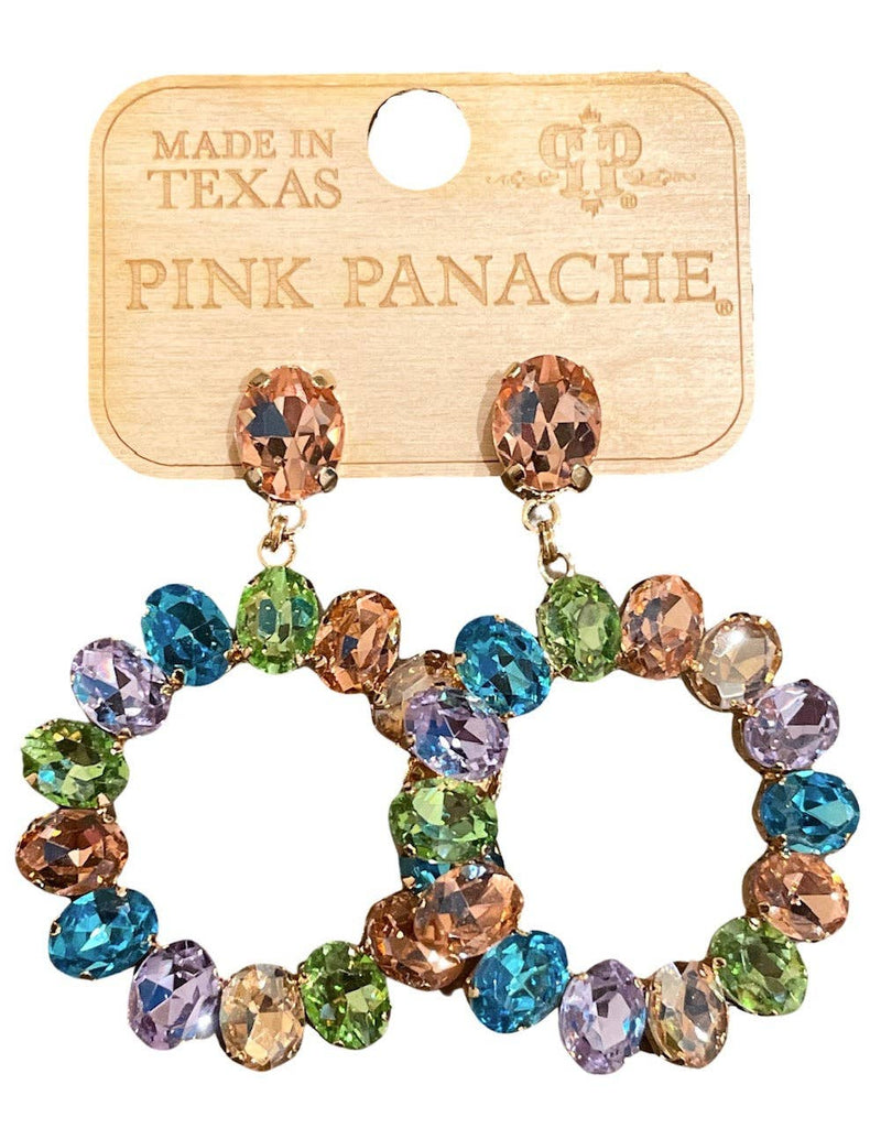 Pink Panache - Multi-Color Rhinestone Earring
