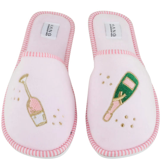 Champagne Foldable Slippers & Pouch Set