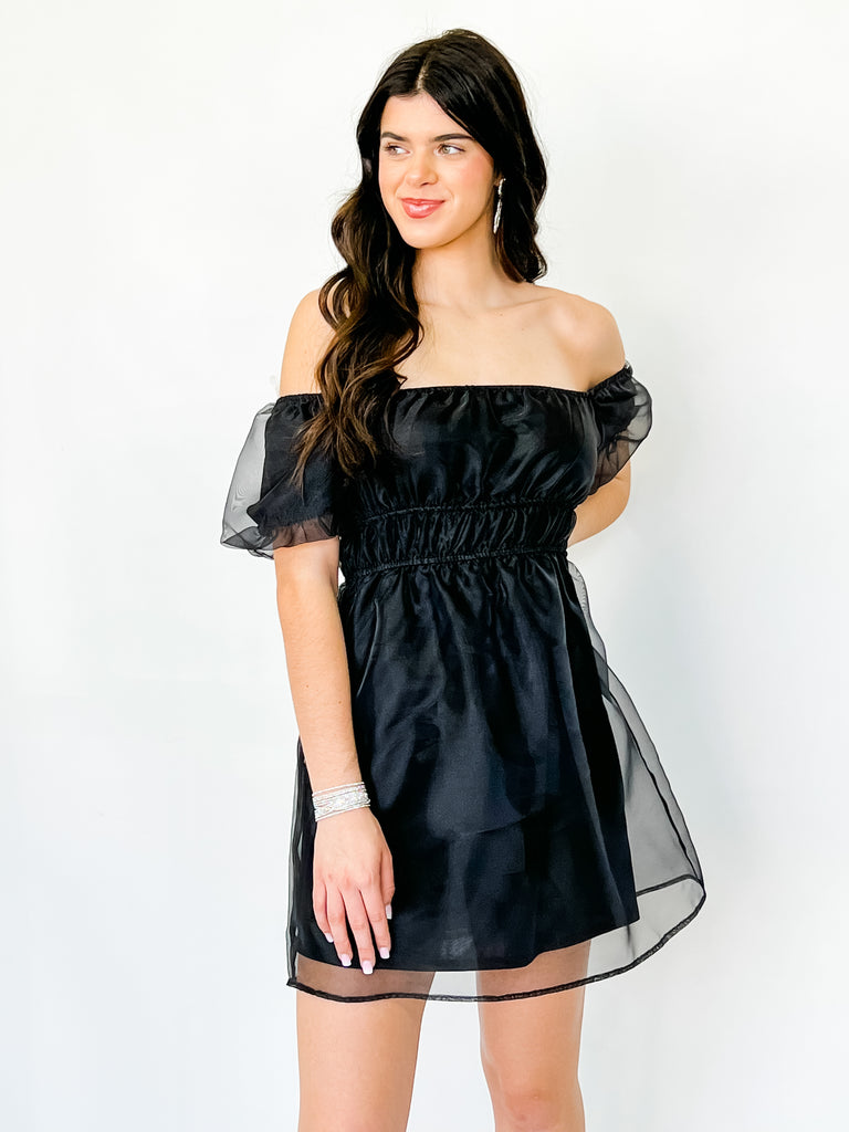 Meg - Black Organza Dress