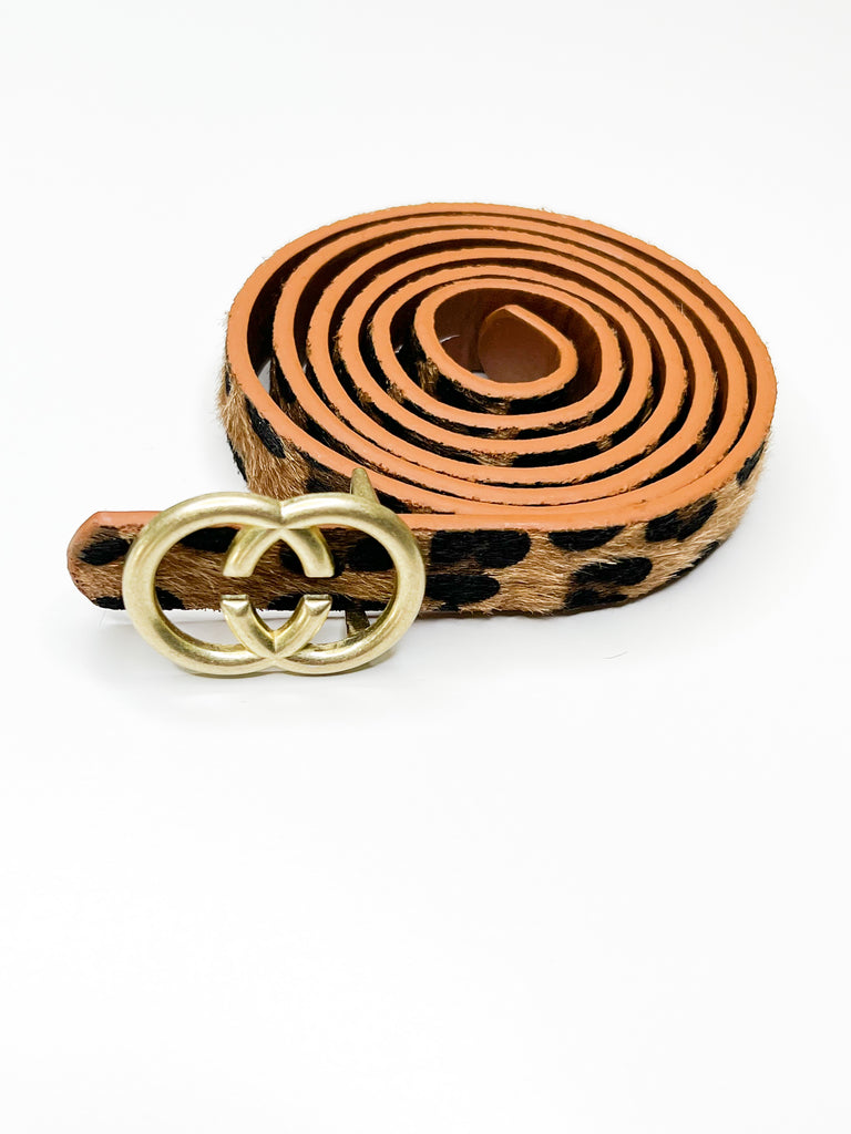 Jane - Brushed Gold CC Leopard Belt
