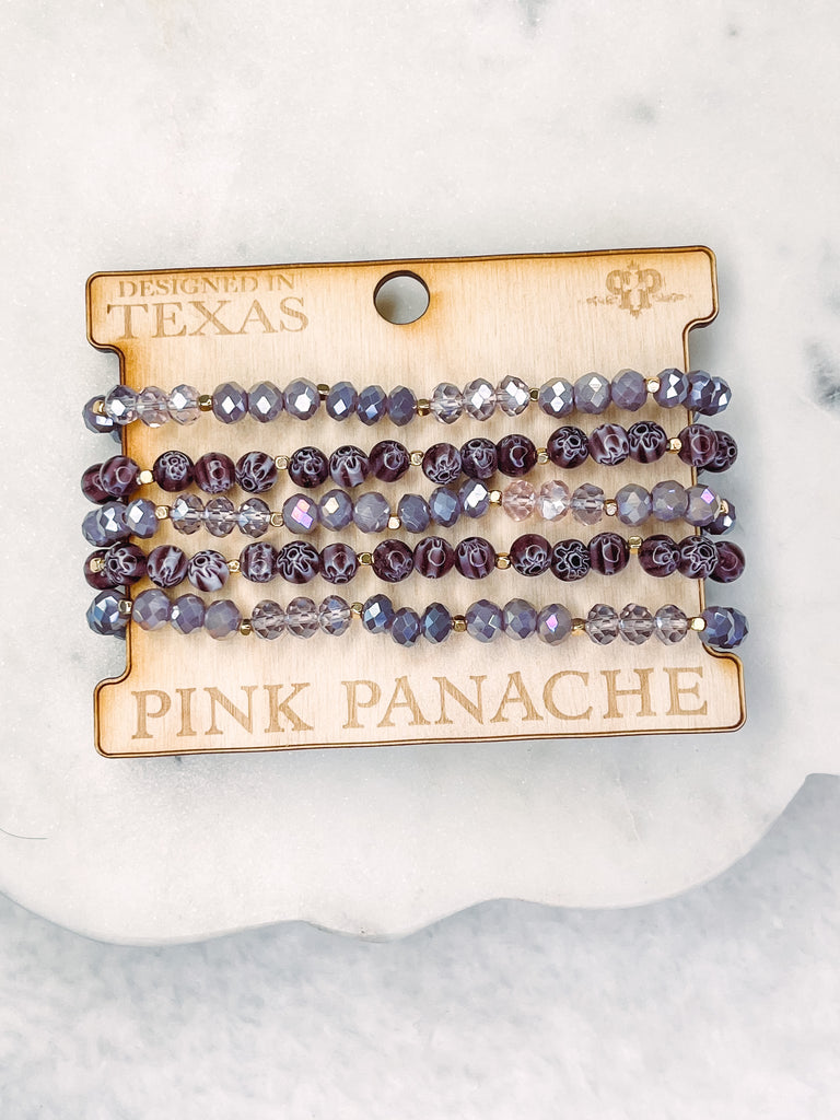 Payton - Pink Panache - Lavender Beaded Bracelets