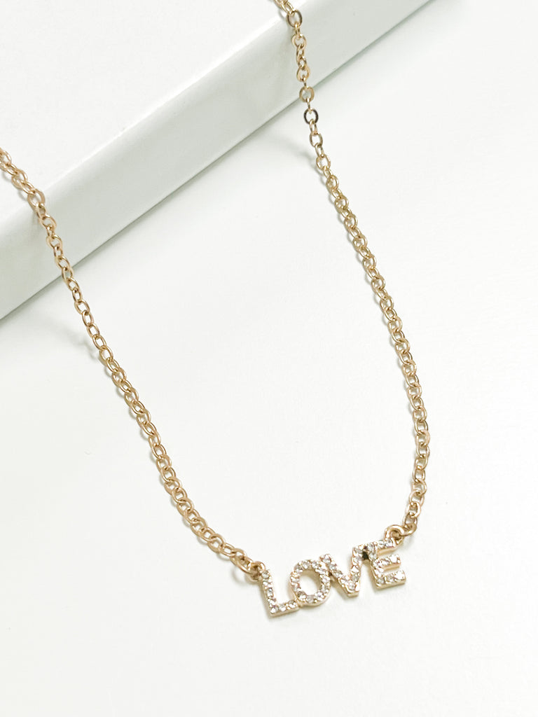 Love Rhinestone Necklace