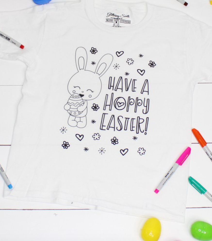 Have A Hoppy Easter Graphic Color Me Tee