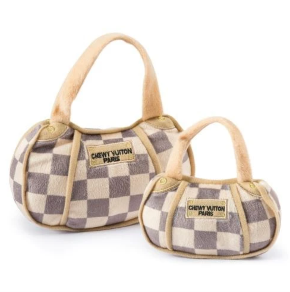 Dog Toy - Checker Chewy Vuitton Handbag