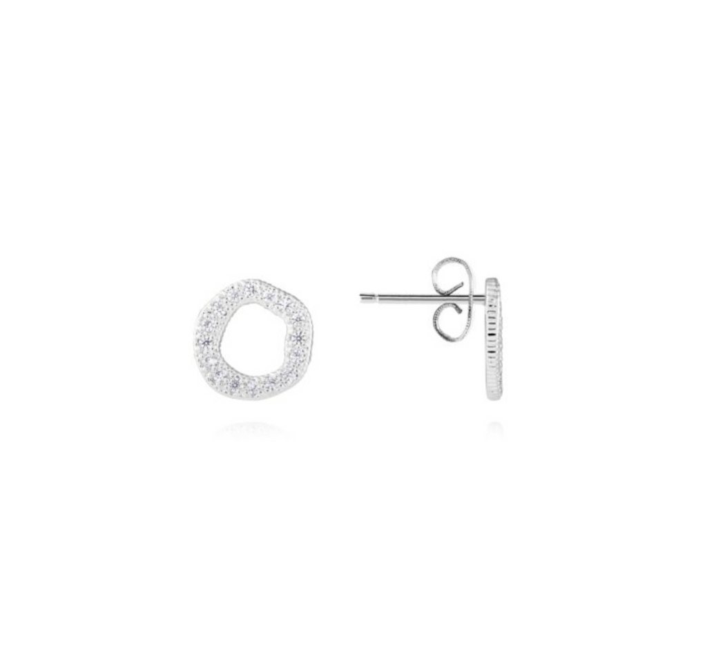 Katie Loxton - Silver Circle Pave Stud Earrings