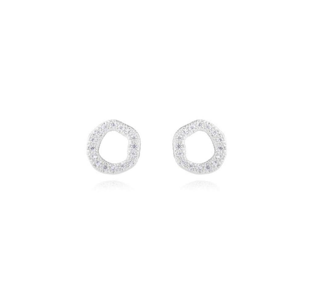 Katie Loxton - Silver Circle Pave Stud Earrings