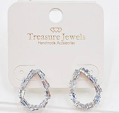 Treasure Jewels - Erika Silver Rhinestone Earrings