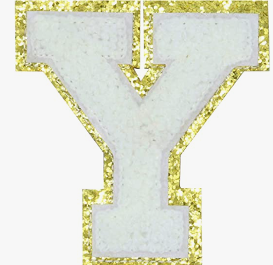 Iron On White Chenille Varsity Patch Letters