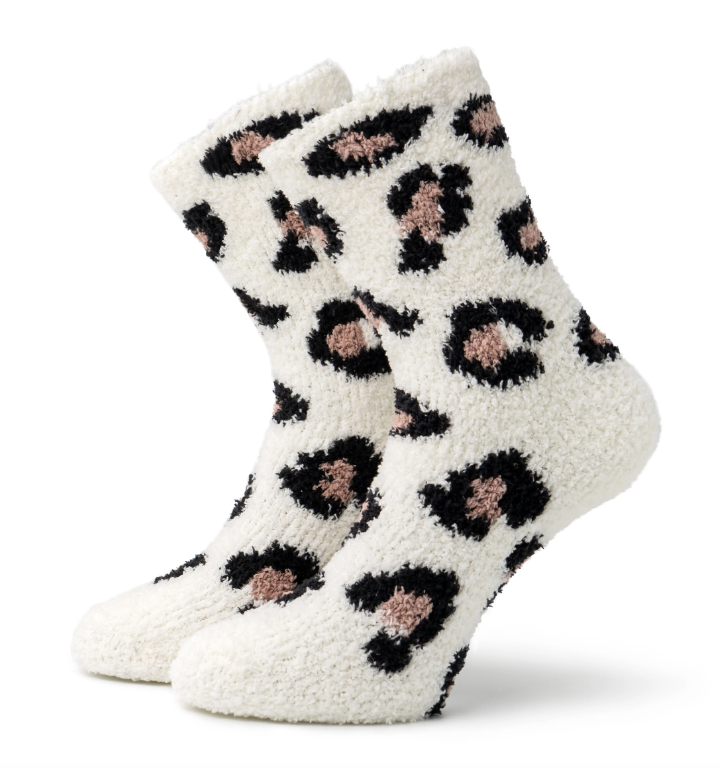 Fuzzy Leopard Socks