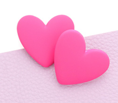 Callie - Clay Heart Earrings (Hot Pink)