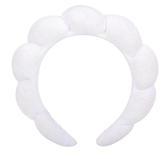 Terry Cloth Spa Headband - White