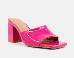 Gillian - Fuchsia Square Toe Block Heel
