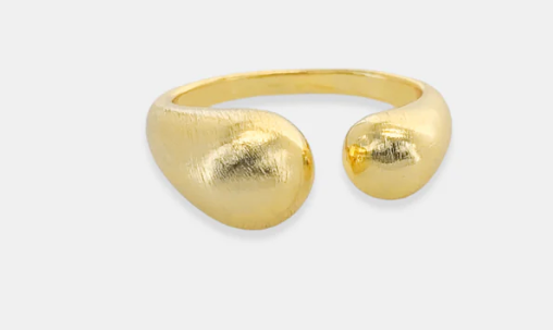 Mattie - Gold Brushed Open End Ring
