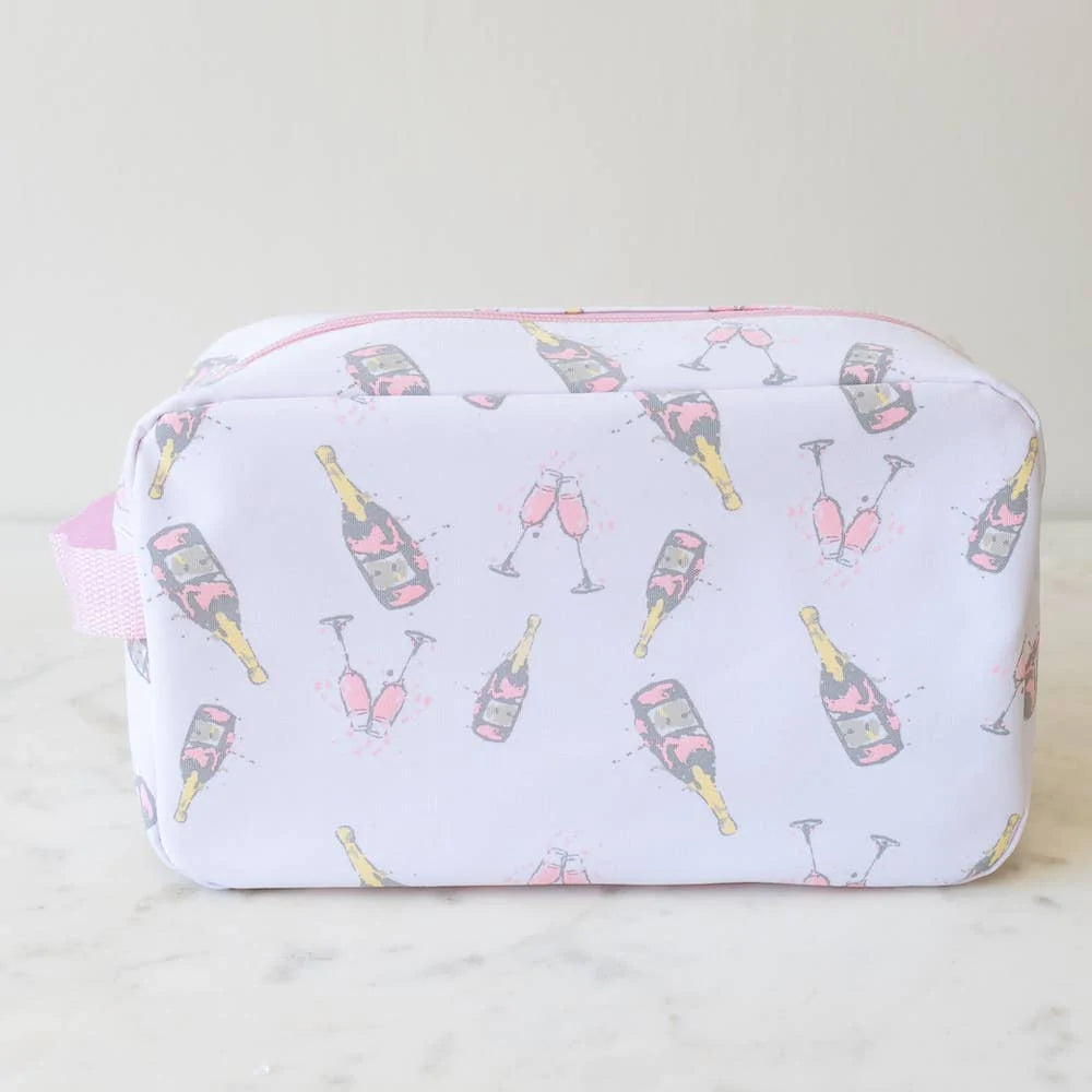 Champagne Dreams Cosmetic Bag - White/Light Pink