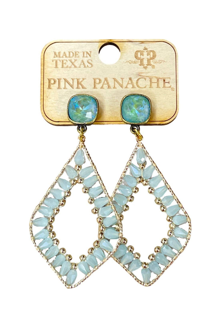Pink Panache - Beaded Teardrop Mint Green Earrings