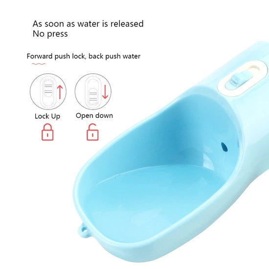 Pet Travel Drinking Bottle - Blue & Pink