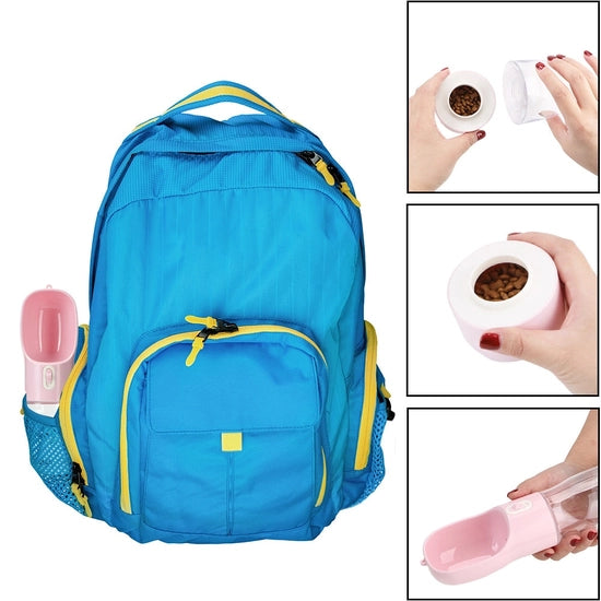 Pet Travel Drinking Bottle - Blue & Pink