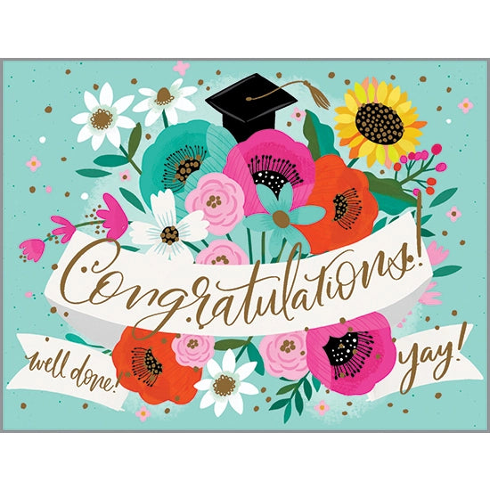 Graduation card - Grad Hat/ Flowers