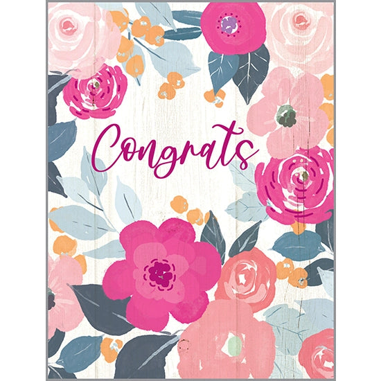 Congratulations Card - Magenta Roses
